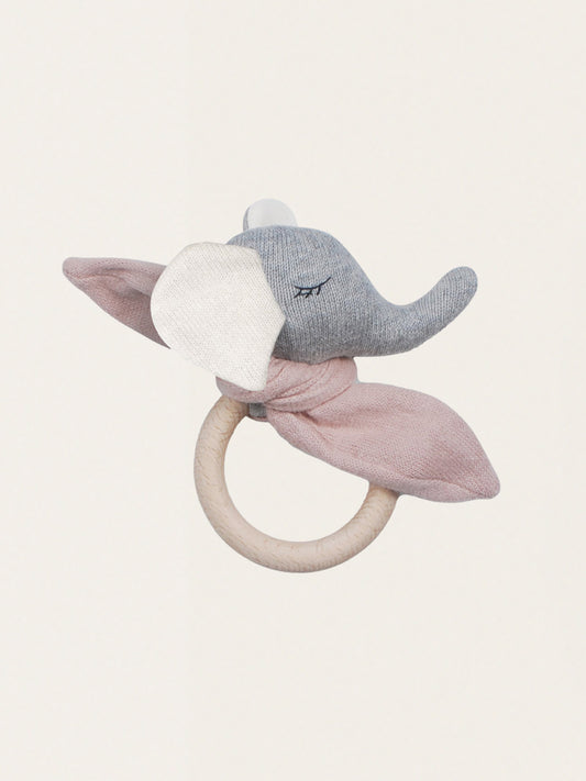 Drewniany gryzak ze słonikiem