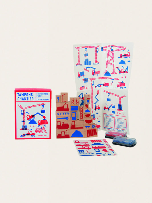 Wooden stamps 23 pcs. Construction machinery