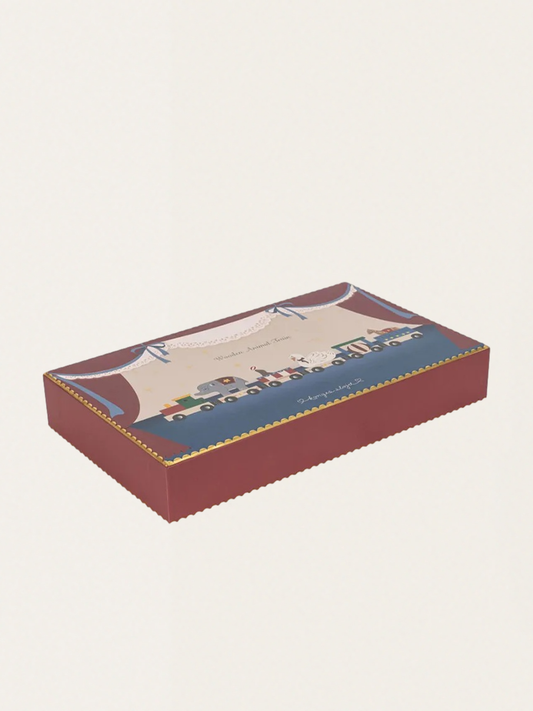 Drewniany pociąg magnetyczny z cyrkowymi zwierzątkami