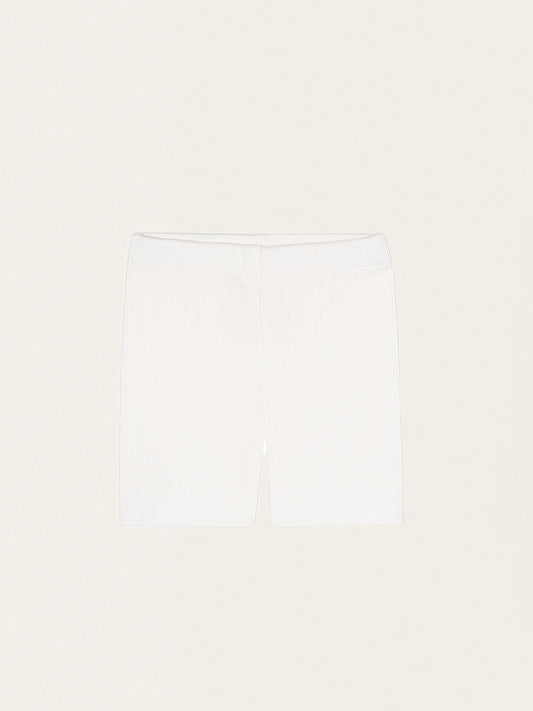 Krótkie spodenki z prążkowanej bawełny white