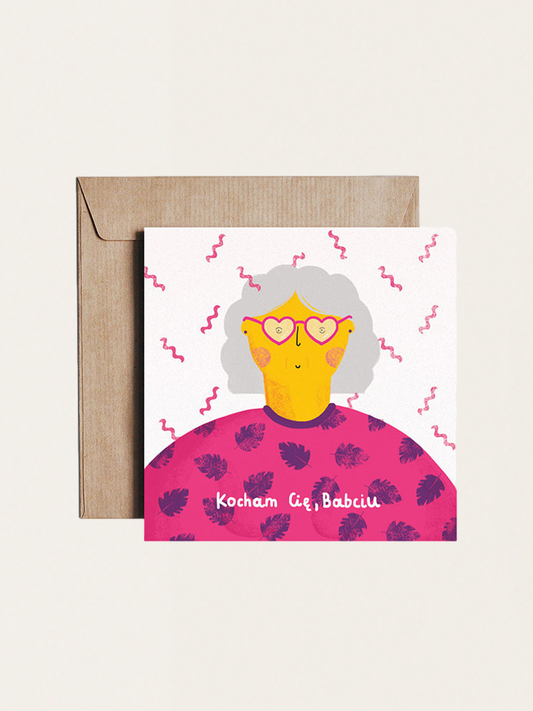 Kartka okolicznościowa - Dzień Babci - Love You Grandma