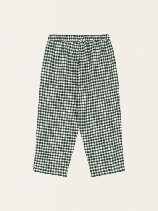 Flanelowe spodnie w kratę z organicznej bawełny Foret