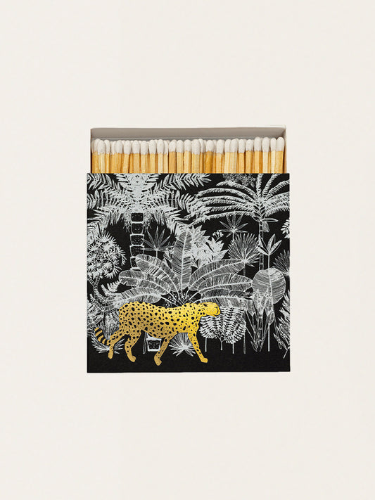 Zapałki w eleganckim pudełku vintage - Cheetah in Jungle