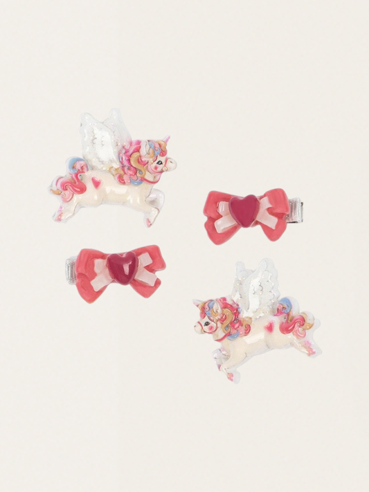 Spinki do włosów Unicorn Bow Hair Clip 4 szt.