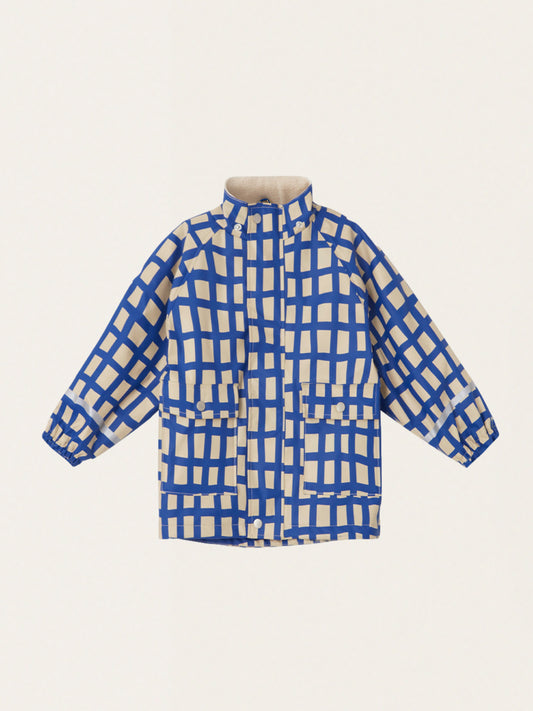 Wiatroszczelna kurtka przeciwdeszczowa - Plaid Cobalt