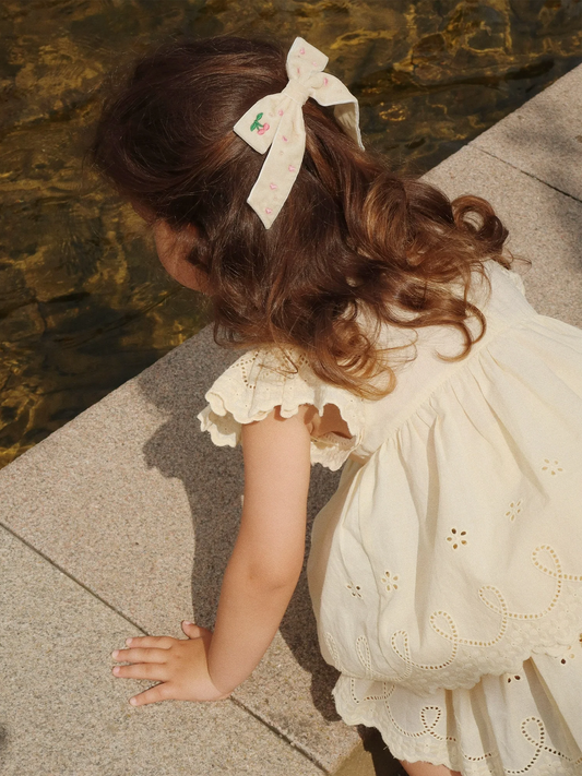 Spinka do włosów Velvet Bow Pearly