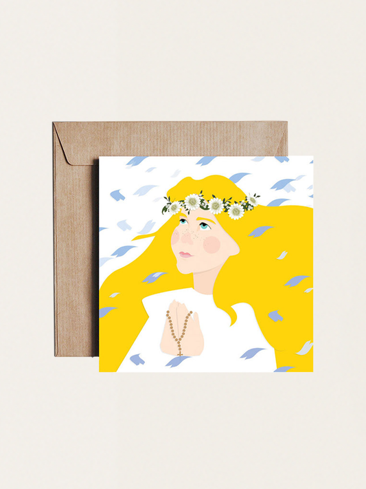 Kartka okolicznościowa - Komunia Święta - God Hears You Girl