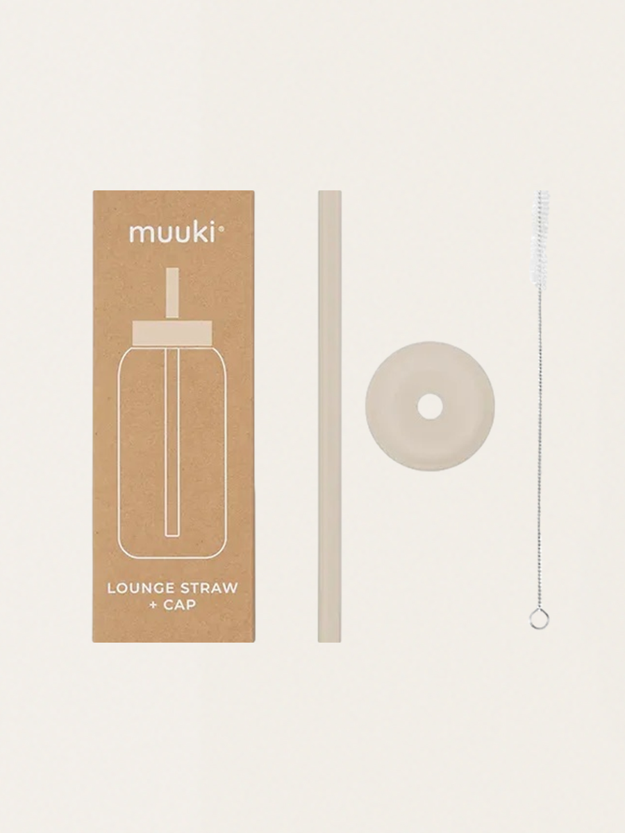 Zestaw rurka, szczoteczka i nakładka do butelki Muuki  720 ml