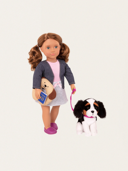 Lalka MADDIE z pieskiem King Charles Spaniel