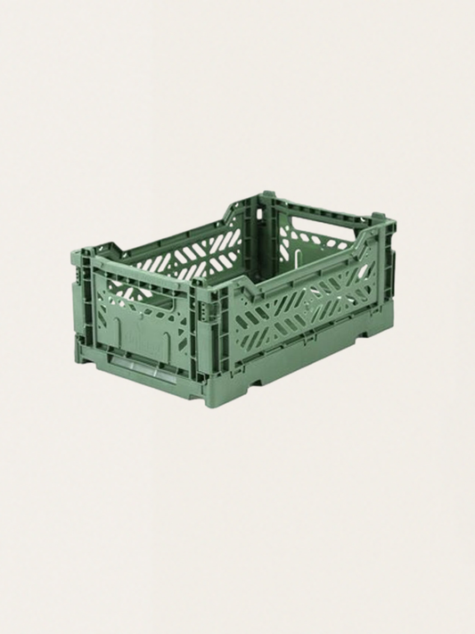 Lekka składana skrzynka MINI almond green