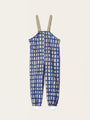 Wiatroszczelne spodnie przeciwdeszczowe - Plaid Cobalt