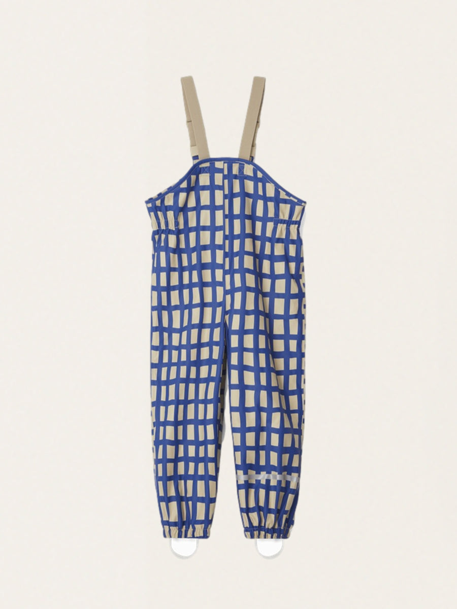 Wiatroszczelne spodnie przeciwdeszczowe - Plaid Cobalt