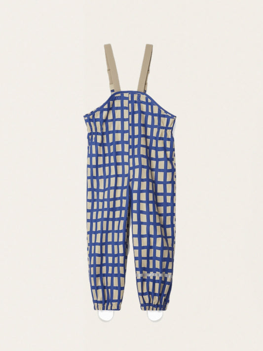 Wiatroszczelne spodnie przeciwdeszczowe - Plaid Cobalt