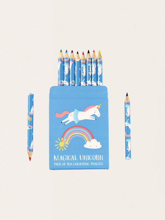 Drewniane kredki 10 szt. Jednorożce