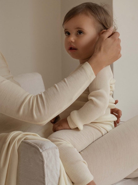 Legginsy z wełny merino Arona - Off White
