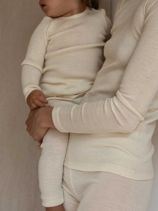 Legginsy z wełny merino Arona - Off White