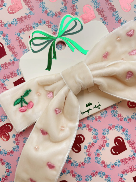 Spinka do włosów Velvet Bow Pearly