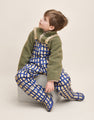Wiatroszczelne spodnie przeciwdeszczowe - Plaid Cobalt