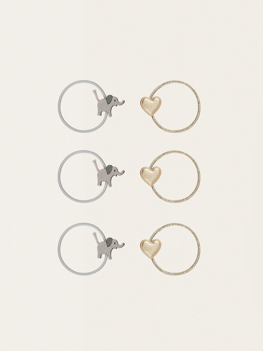 Elastyczne gumki do włosów 6 szt. Elephant