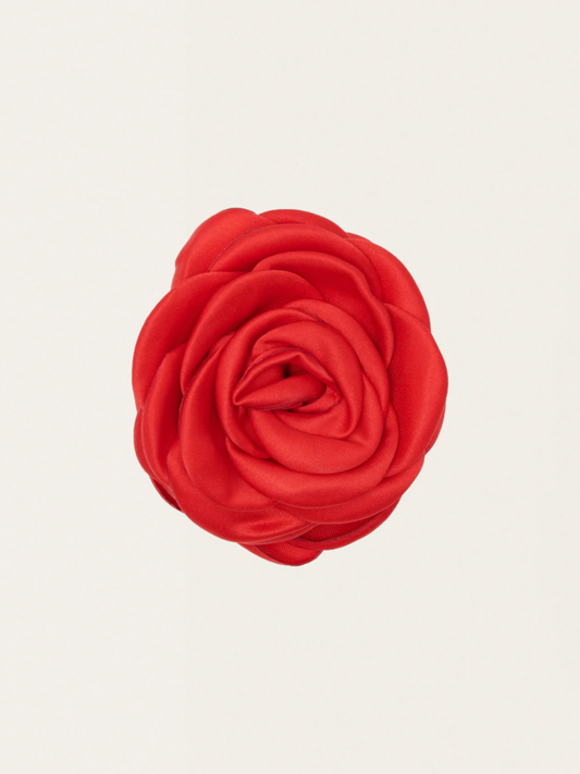 Klamra do włosów z satynowym kwiatem róży