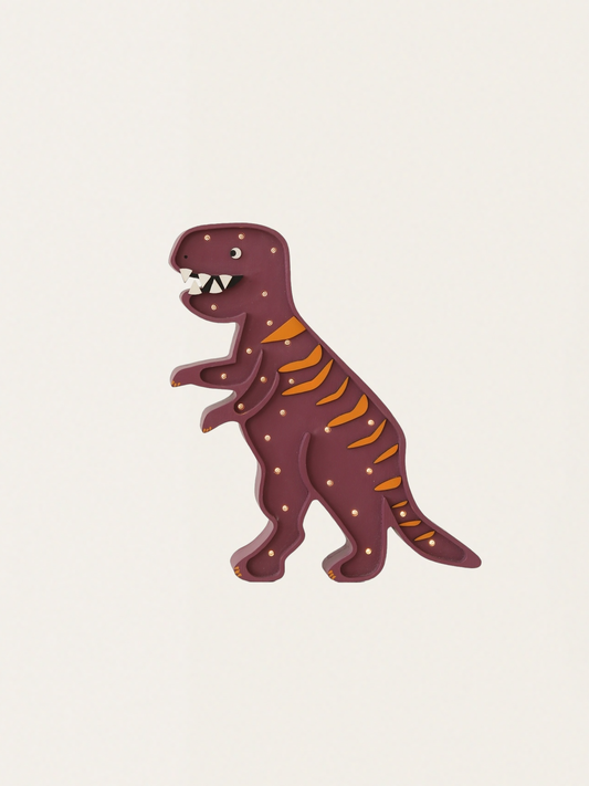 Lampka z litego drewna sosnowego - Dinozaur