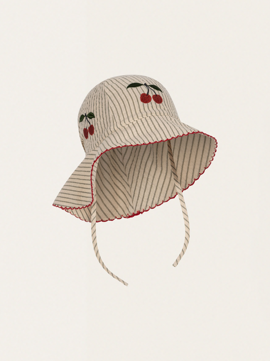 Kapelusz z szerokim rondem Ellie Tea Stripe