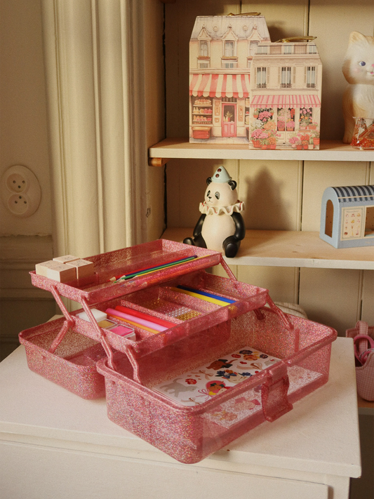 Zestaw art. plastycznych w kuferku Glitter Rose