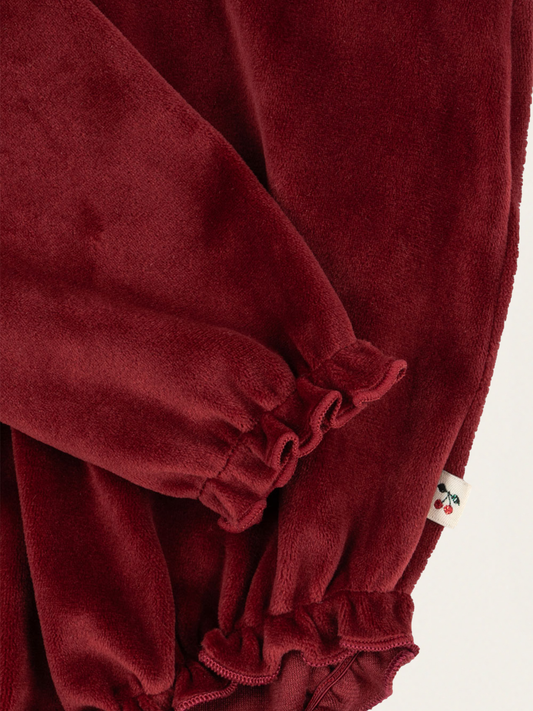 Welurowy rampers z ozdobnym kołnierzykiem Venola