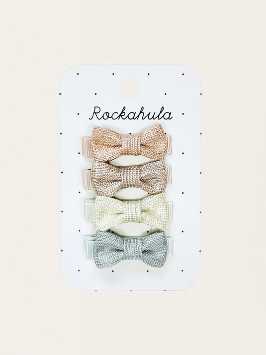Spinki do włosów 4 szt. Nordic Shimmer Mini Bow