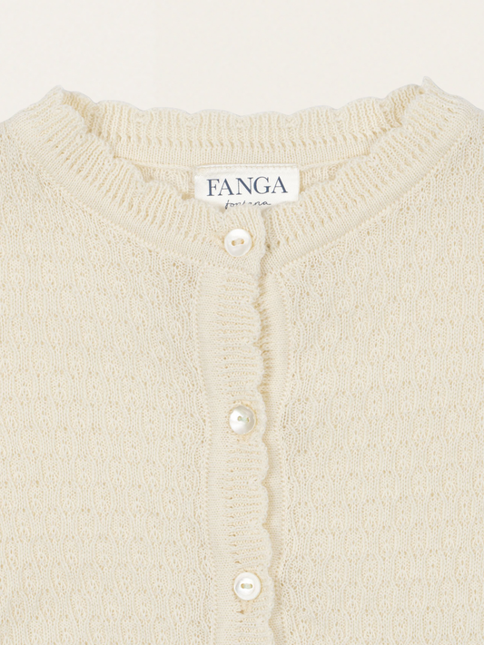 Bawełniany kardigan z dzianiny pointelle Venti