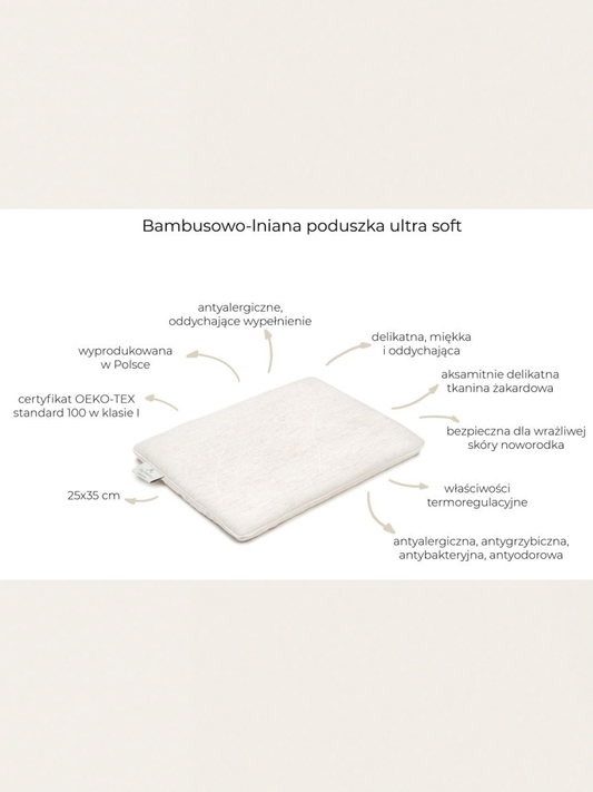 Bambusowo lniana poduszka Ultra Soft