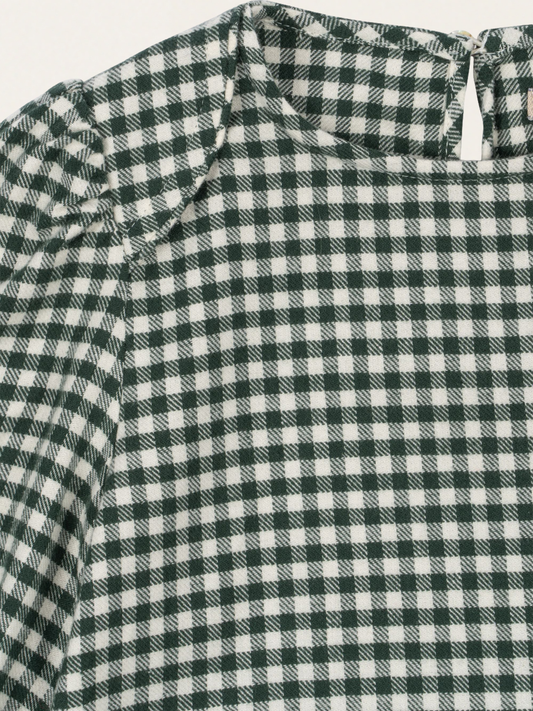 Flanelowa sukienka w kratę z organicznej bawełny Foret