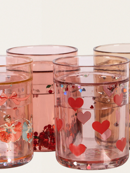 Brokatowe szklanki 4 szt. Rose Multi