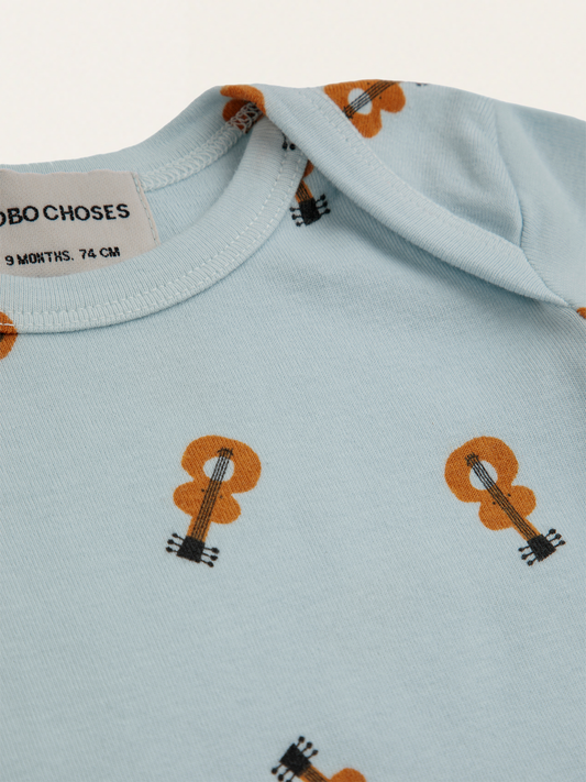 Zestaw niemowlęcy - śpioszki Acoustic Guitar overall + akcesoria Vichy