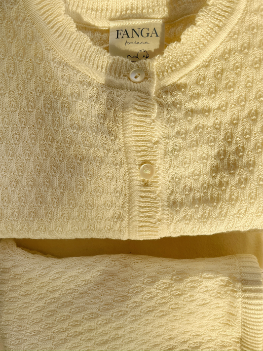 Bawełniany kardigan z dzianiny pointelle Venti