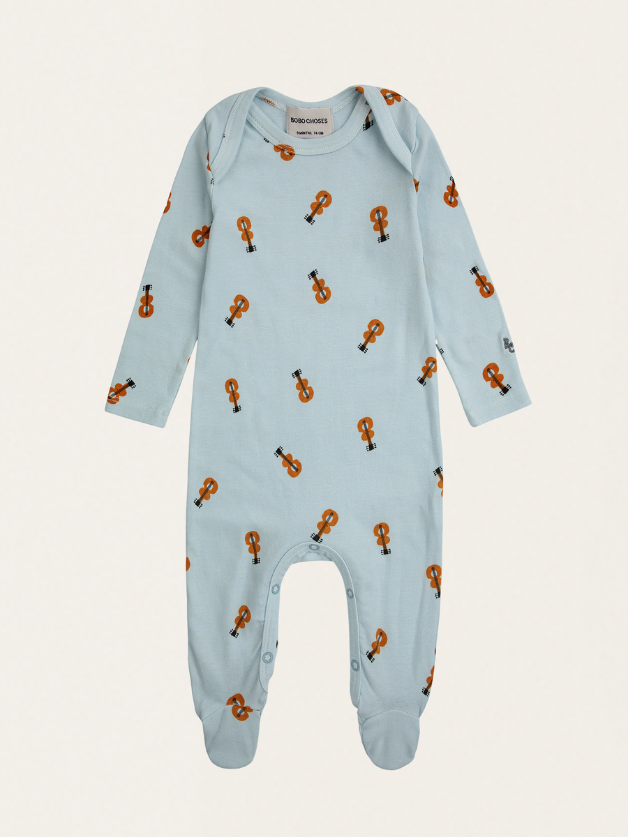 Zestaw niemowlęcy - śpioszki Acoustic Guitar overall + akcesoria Vichy