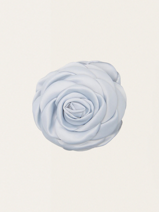 Duża klamra do włosów z satynowym kwiatem róży