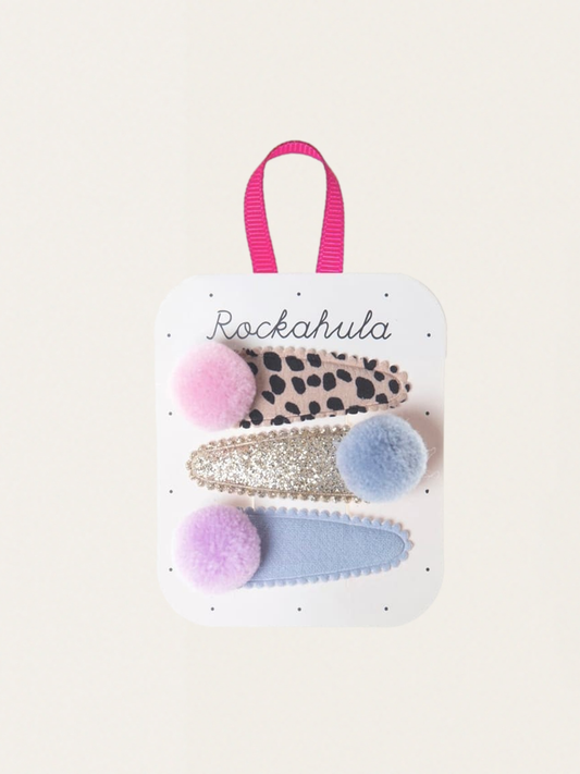 Spinki do włosów 3 szt. Luna Leopard Pom Pom