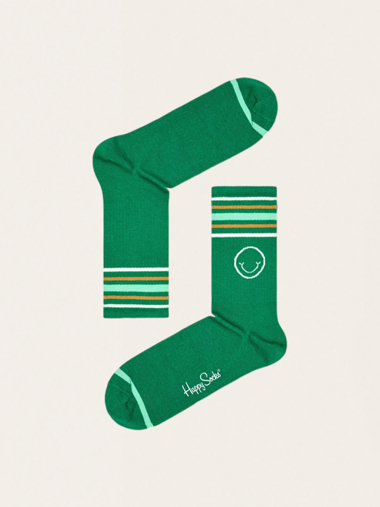 Bawełniane skarpetki Adult Striped 3/4 Crew Green