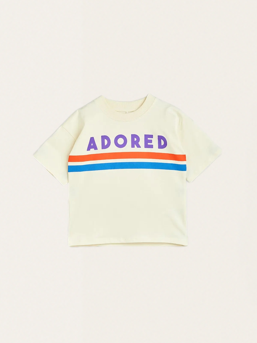 Bawełniana koszulka Adored Offwhite