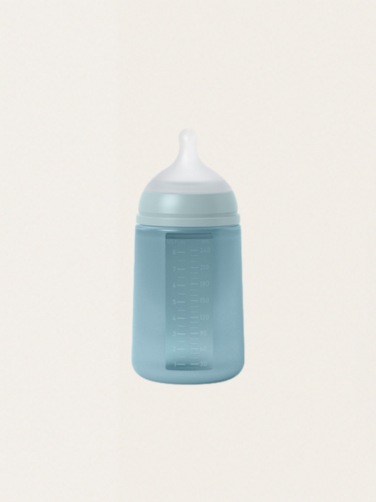Butelka silikonowa SX PRO średni przepływ 240 ml Blue