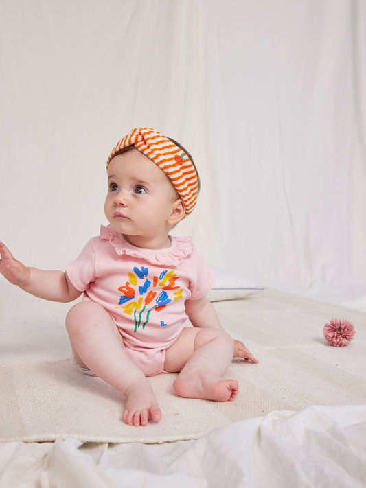 Bawełniane body z falbankowym kołnierzykiem