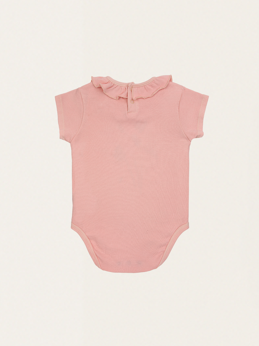 Bawełniane body z falbankowym kołnierzykiem