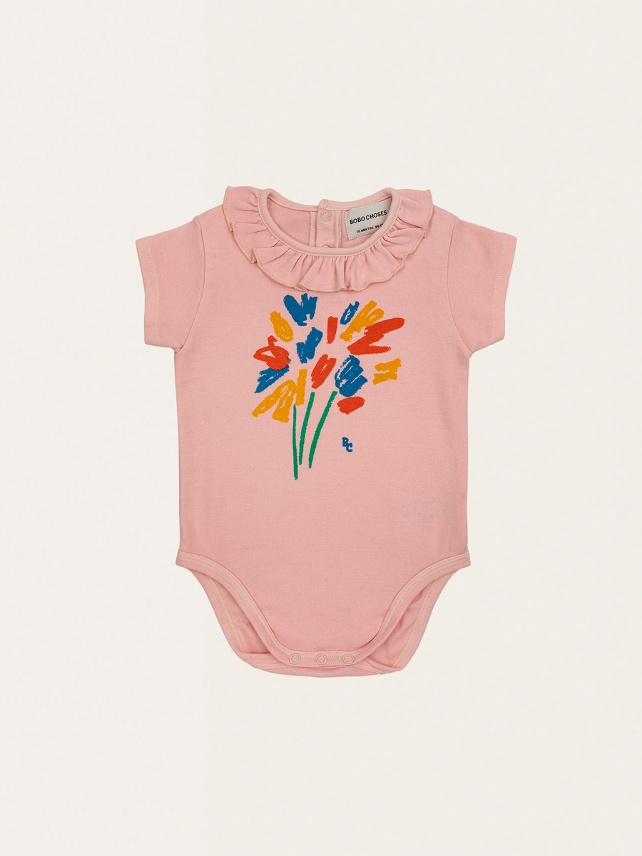 Bawełniane body z falbankowym kołnierzykiem