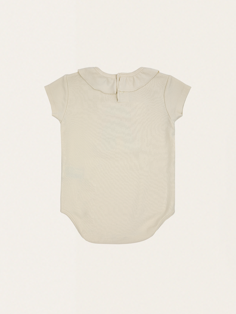 Bawełniane body z falbankowym kołnierzykiem Baby