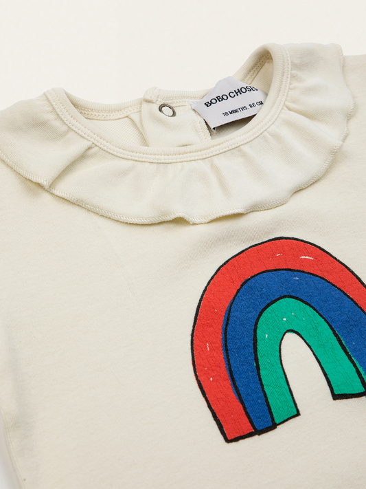 Bawełniane body z falbankowym kołnierzykiem Baby