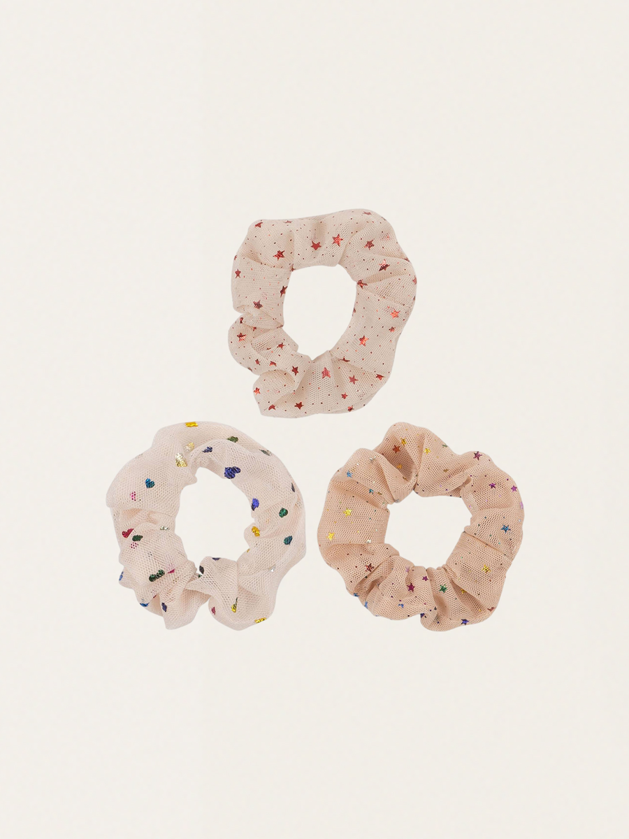 Tiulowe gumki do włosów scrunchies MULTI