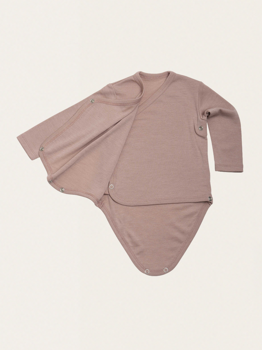 Ciepłe kopertowe body z mieszanki wełny i jedwabiu Dawn