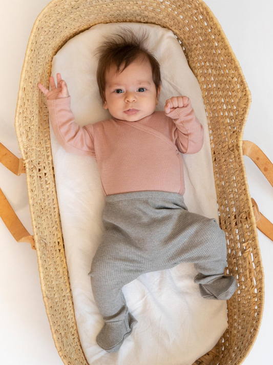 Ciepłe kopertowe body z mieszanki wełny i jedwabiu Dawn