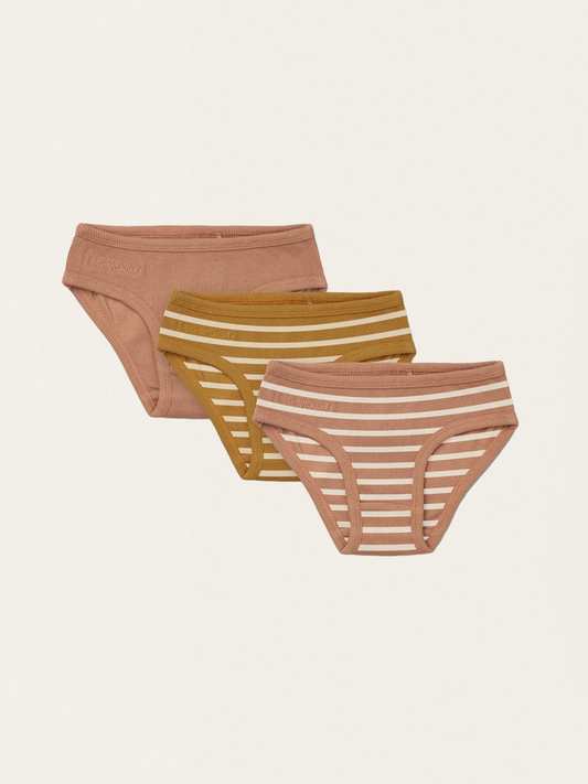 Zestaw dziewczęcych fig z miękkiej bawełny Stripe tuscany rose multi mix